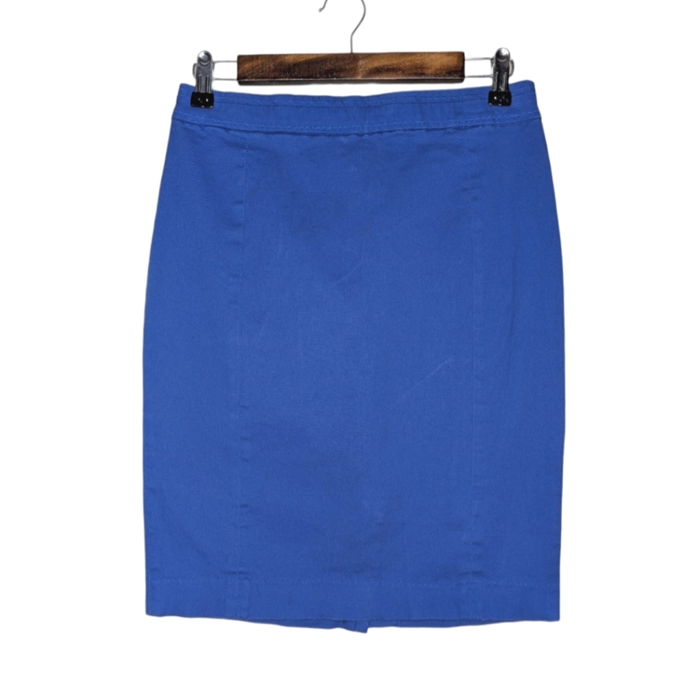 H&M Women's Bright Blue Retro Work Wear  Mini Pencil Skirt Size 8